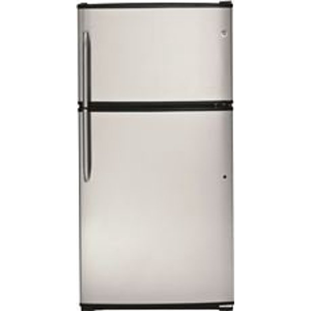 ge energy star 21.2 cu. ft. top freezer refrigerator, stainless, reversible door swing Walmart