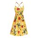 thumbnail image 4 of VISgogo Vestido sin mangas de verano para mujer, estampado de flores/leopardo para adultos, cuello en V, correa de espagueti cruzada, una pieza con bolsillos VISgogo  moda, 4 of 6