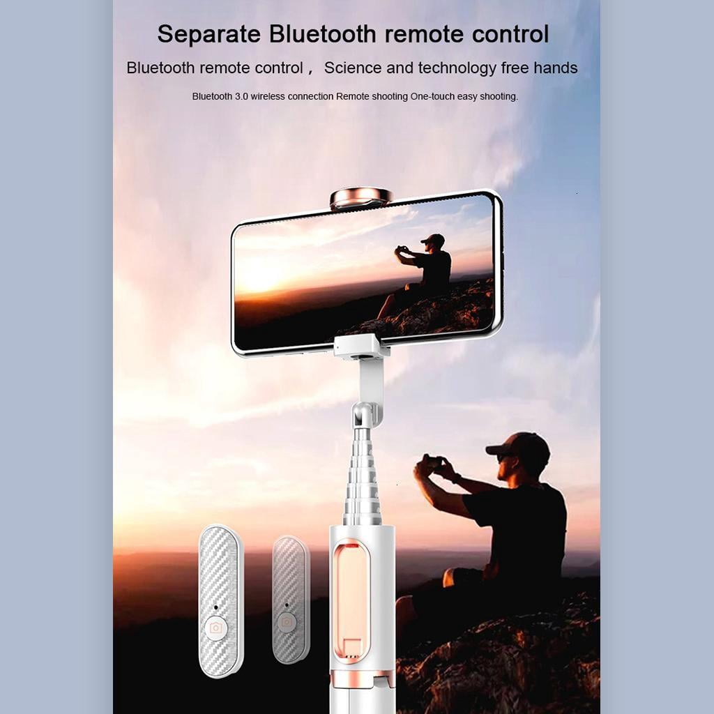 Portable Selfie Stick for Smartphone with Extendable Phone Selfie Stick and Tripod, Remote 360°Automatic Rotation