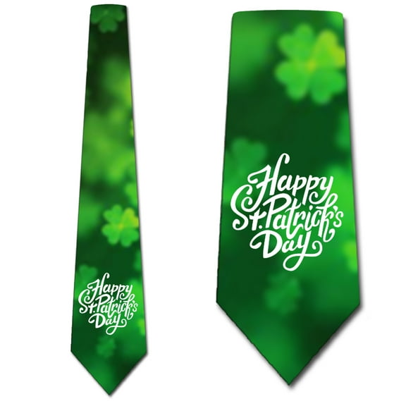 St. Patrick's Day Ties Mens Clovers Necktie Holiday Tie by Three Rooker