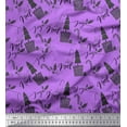 thumbnail image 1 of Soimoi Purple Silk Fabric Christmas Theme Party Print Fabric by the Yard 42 Inch Wide, 1 of 3
