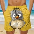 thumbnail image 2 of Lcziwo Men's Big and Tall Elastic Waist Shorts Funny Cartoon Print Beach Swim Trunks Casual Summer Loose 2026 Shorts Yellow,XXXL, 2 of 7
