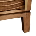 thumbnail image 6 of eHemco Geometric Ripple End Table with Storage, Modern Retro Style, 16.5 x 14 x 31 Inches, Indoor Living Room Furniture, Natural Finish, 6 of 9