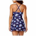 thumbnail image 2 of Lands' End UPF 50 Blue Tulip Wrap Swim Dress Convertible Straps Lined Swimsuit, Medium, 2 of 3