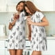 thumbnail image 4 of Disketp Funny Chicken para Camisón Corto de Manga Corta para Mujeres, Camisón Cómodo con Escote Redondo, Bonito y Confortable, 4 of 6
