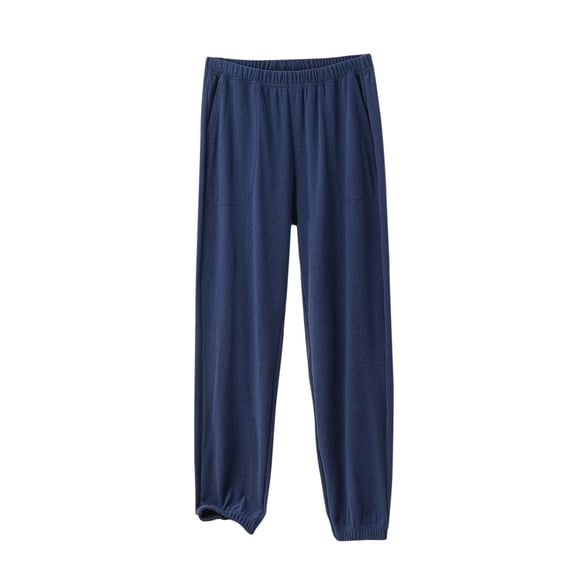 Mlzmgr Pants for Men Elastic Waist Pajama Pants Soft Comfy Homewear Lounge Trousers Summer Trendy