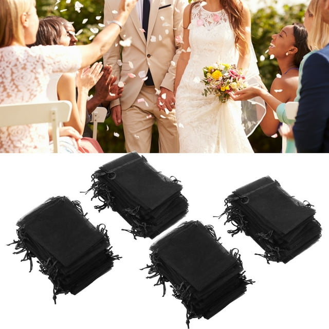 200pcs Little Organza Bags, 4x6 Inch Mesh Jewelry Candy Gift Bags Drawstring Pouches For Wedding Party Decorations Crafts