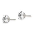 thumbnail image 2 of FB Jewels Inverness Stainless Steel 7mm Faceted Square CZ Earrings, 2 of 3