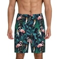 thumbnail image 1 of Balery Flamingos And Birds Pantalones cortos de pijama de punto de algodón para hombre con cinturilla y bolsillos-X-Large, 1 of 6