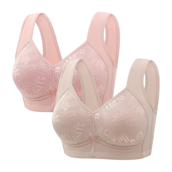 Ltctricy Women's 2 Pc Push up Bras Comfortable Wireless Supportive Full Coverage Bralettes Soft Plus Size Bras