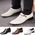 thumbnail image 3 of Men's Casual Dress Shoes Fashion PU Leather Buckle Oxfords Shoes Slip on Loafer Formal Business Comfortable Dress Shoes for Men, 3 of 3