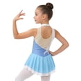 thumbnail image 5 of Aislor Girls Lyrical Ballet Dress Sleeveless Rhinestones Figure Ice Skating Leotard Dancewear Size 6-16 Light Blue 10, 5 of 7