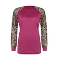 thumbnail image 2 of Patlollav Womens Plus Size Color Block Raglan Shirts Leopard Print Patchwork Tunic Blouses, 2 of 6