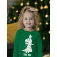 thumbnail image 2 of Tree Rex Cute Funny T Rex Dinosaur Christmas Toddler Kids Long sleeve T-Shirt 3T Green, 2 of 6