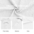 thumbnail image 4 of QDG Men's Short Sleeve Button-Up Shirt Cuban Collar Hollow Out Texture Casual Summer Beach Vacation Shirt, 4 of 8