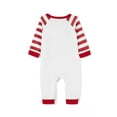 thumbnail image 6 of Elippeo Family Matching Christmas Pajamas, Letter Print Long-Sleeved Round Neck Tops + Stripe Pattern Trousers Sleepwear Outfits, 6 of 10