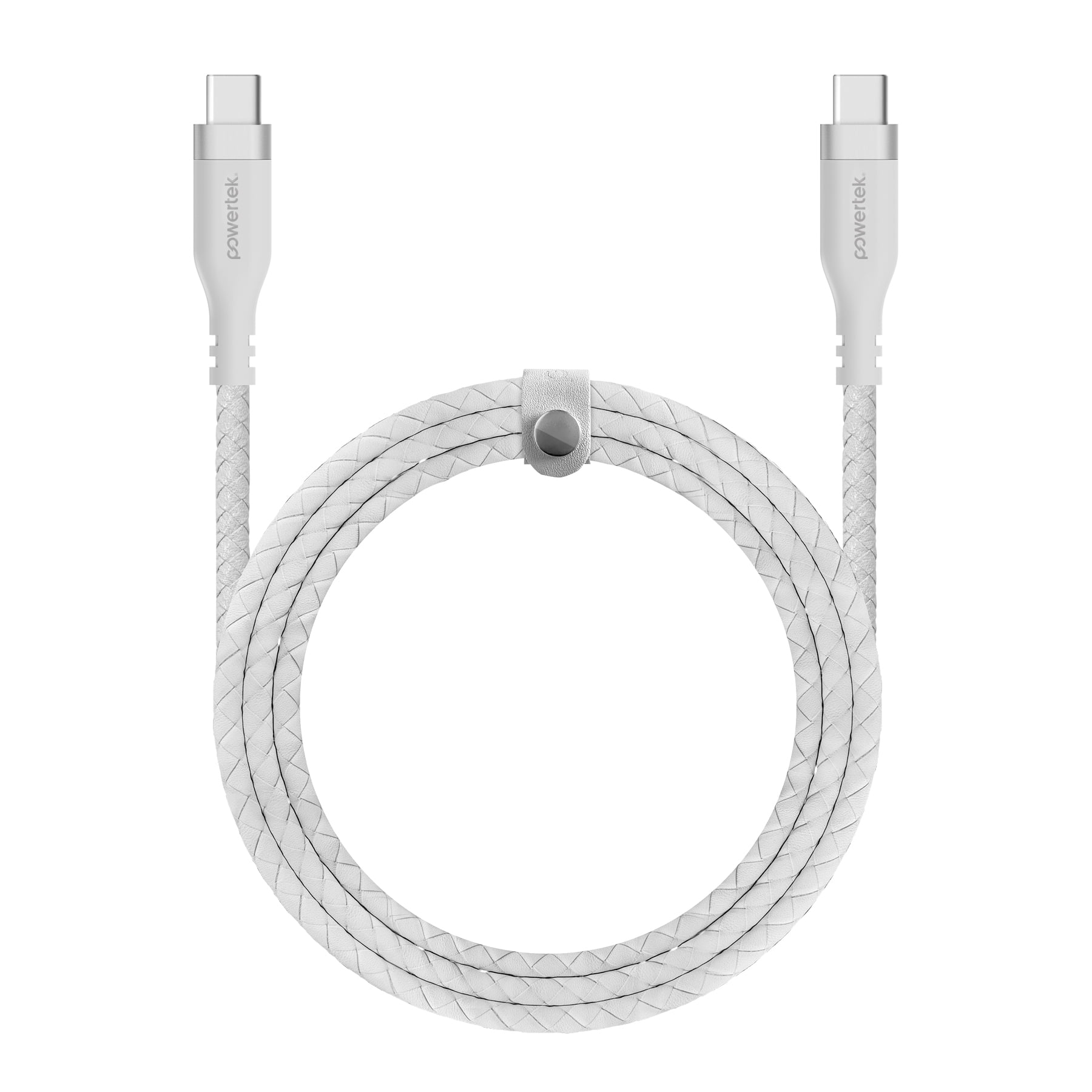 Liquipel Powertek USB-C to USB-C Woven Cable - White