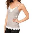 thumbnail image 4 of Women Camisoles Lace V Neck Tank Top Spaghetti Strap Slim Fitted -Tops Going Out Y2K Shirts Light Khaki S, 4 of 10