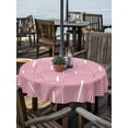 thumbnail image 2 of Outdoor Tablecloth with Umbrella Hole for Patio/Picnic/Party/Camping, Red Ombre Waterproof Table Cloth Round Cover Washable, Farmhouse Stripes Modern Abstract Art (Dia 54"), 2 of 8