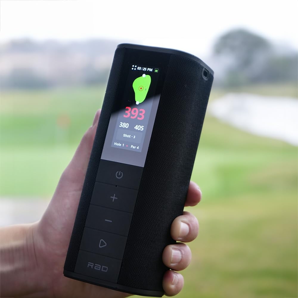 Sound Pro Golf GPS Speaker, Voice Scoring, Golf Cart Magnetic, Green View, 42,000+ Courses, Visual + Audible Distances, Hazard Distance, Touch Screen, 10+ Hours Battery, Power Bank, IPX7 Waterproof