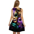 thumbnail image 4 of Women Dresses Xqxayjr Women Mardi Gras Sundresses with Pockets Summer Casual Flowy Swing Trendy Spring Dresses Knee Length Carnival Parade Party Sleeveless Tshirt Holiday Dress, 4 of 5