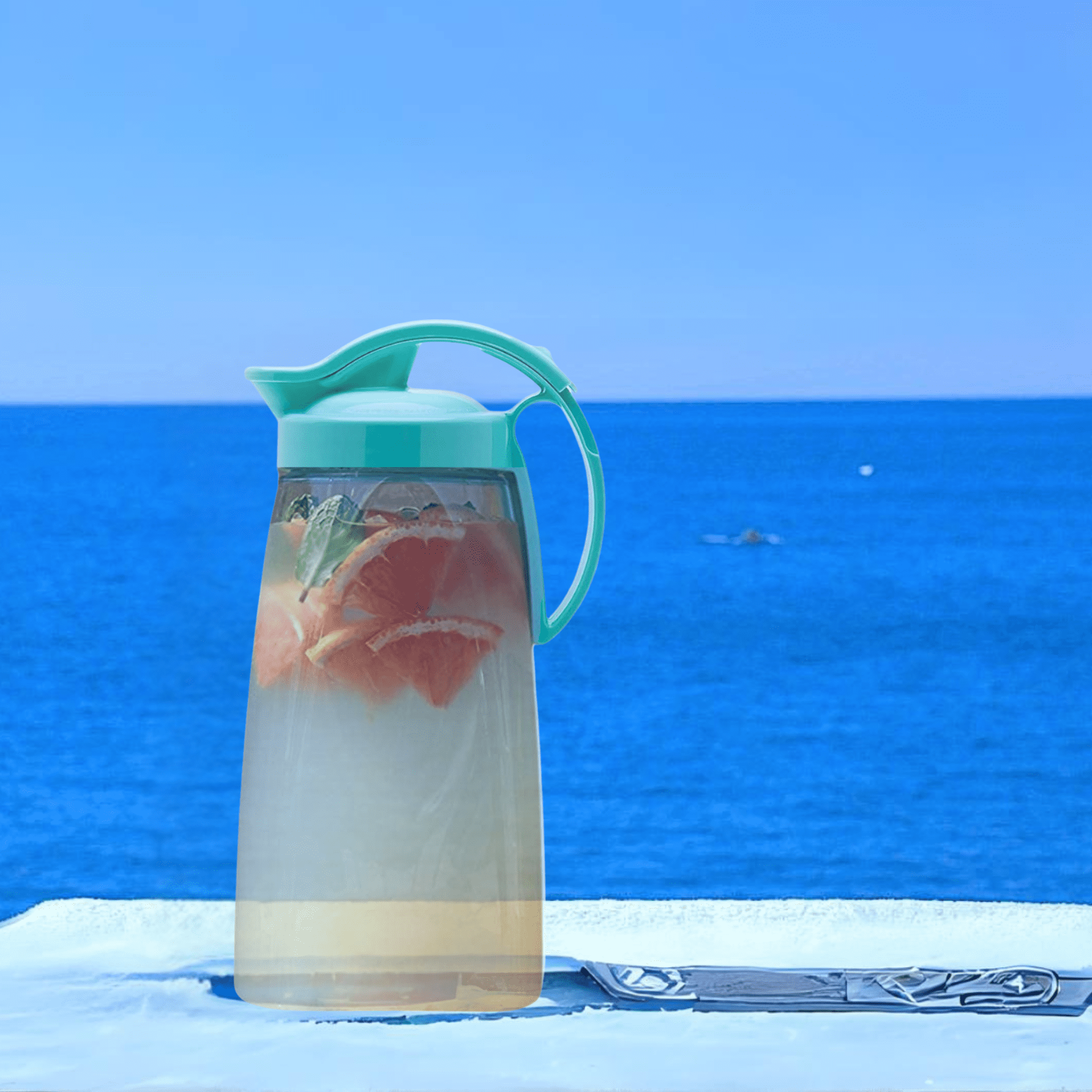 Lustroware Pitcher, Heat Resistant & Airtight, BPA-Free, 2.3QT –Turquoise