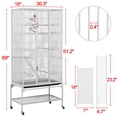thumbnail image 7 of Yaheetech 69''H Extra Large Rolling Metal Pet Cage with Detachable Stand, White, 7 of 7
