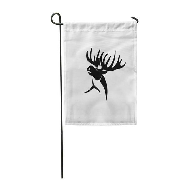 NUDECOR Reindeer Moose Bull Elk Big Deer Male White Garden Flag Decorative Flag House Banner 12x18 inch