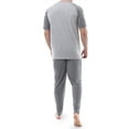 thumbnail image 3 of Fruit of the Loom Men's Sleep Short Sleeve Henley Top & Jogger Pant, Sizes S-4XL, 3 of 11