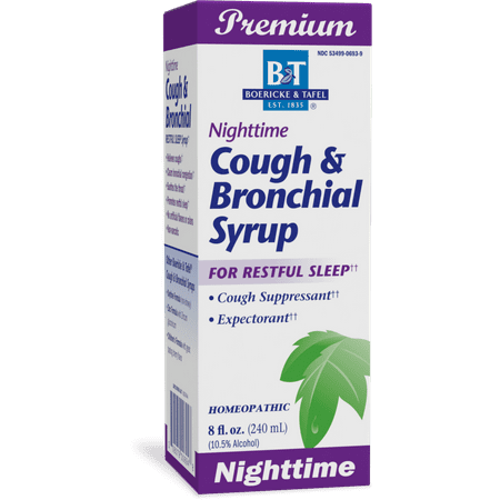 B&T Nighttime Cough & Bronchial Syrup for Restful Sleep Homeopathic, 8 Oz. (Nature's Way Brands)