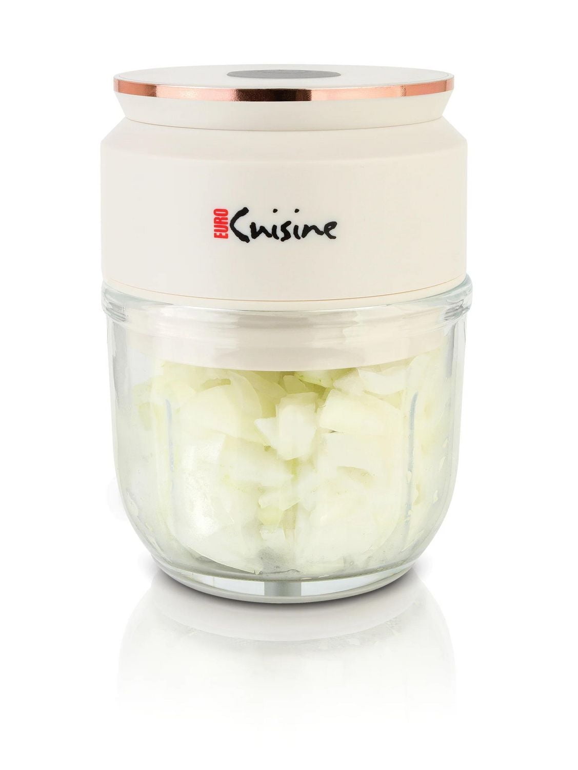 Cordless/Rechargeable Chopper with USB cord & Glass Bowl - White