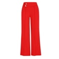 thumbnail image 5 of AJTQTH Suit Pants for Women High Waist Solid Elegant Work Trousers Summer Straight-Leg Flared Loose Casual Pants Plus Size Casual Trousers Red XL, 5 of 7