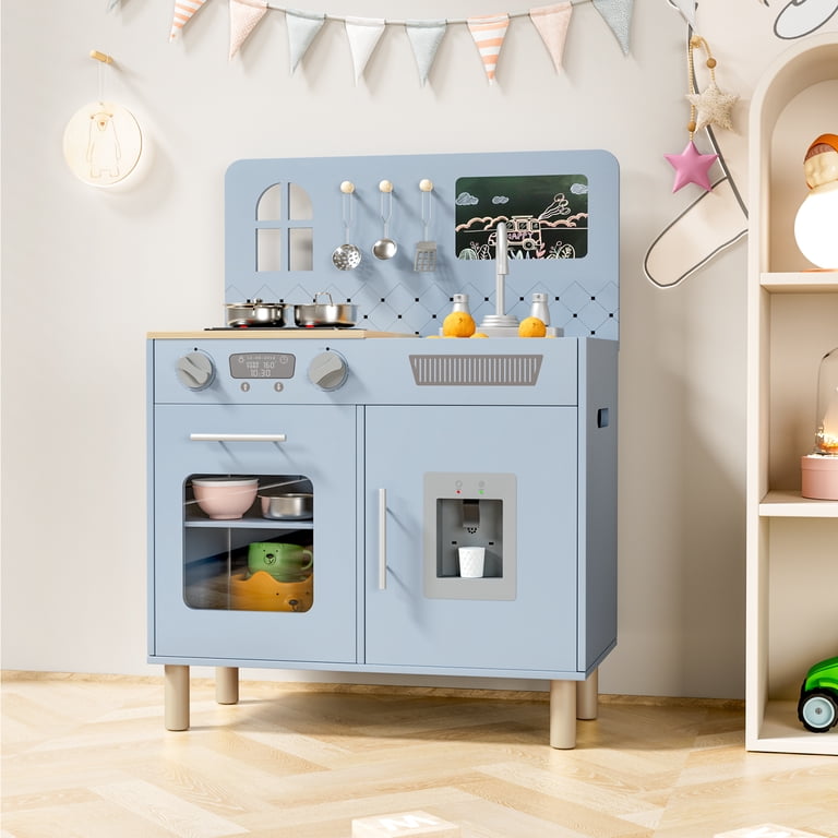 Arlopu Kids Play Kitchen, Interactive Wooden Set photo 8