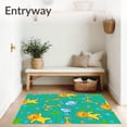 thumbnail image 3 of ODIKA 6'x9' Machine Washable Non-Slip Area Rug, Enchanted Safari Wildlife Jungle Expedition Discovery High Traffic Rug with Pad, Blue, 728500, 3 of 8