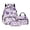 Purple-Floral, variant on Kuiaobaty Musical Note Print Backpack Set with Lunch Bag for Kids Plaid Print Backpack and Pencil Case with Zipper Reusable Insulated Lunch Box and Pencil Pouch for School Camping