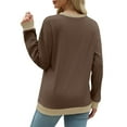 thumbnail image 3 of cocolona Womens Oversized Crewneck Sweatshirts Fall Winter Casual Color Block Pullover Tops Long Sleeve Shirts for Women, 3 of 5