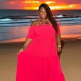 thumbnail image 3 of Women's Plus Size Off The Shoulder Tiered Flare Dress, 3 of 3