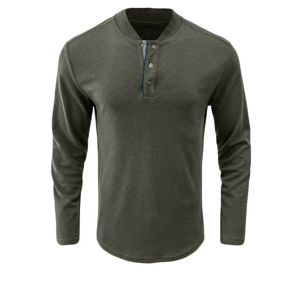 Fall Shirts for Men Autumn Winter New Leisure Sweater Long Sleeve Round-Neck Blouses & Shirts