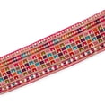 thumbnail image 2 of Metallic Woven Fabric Trim 3" Square Floral Sequined Hemmed Embroidered Sewing Upholstery Polyester - Red (9 Meters, 10 Packs), 2 of 3