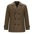 thumbnail image 3 of Dovford Men's Winter Coat Wool Trench Peacoat Classic Notched Collar Overcoat Double Breasted Top Jacket, 3 of 6