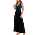 thumbnail image 6 of Women Dresses Plus Sexy V-neck Sleeveless Leggings Dresses Sequin Fashion Dresses Green Trendy Skirt Size L, 6 of 9