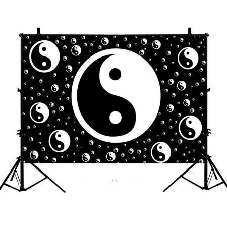 Image of PHFZK 7x5ft Asian Backdrops Chinese Symbol of Taoism Yin Yang Photography Backdrops Polyester Photo Background Studio Props