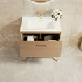 thumbnail image 4 of Eviva Iris 30"W x 19"D Oak Freestanding Bathroom Vanity with White Solid Surface Integrated Sink Top, 4 of 8