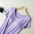thumbnail image 3 of Womens Pajamas Women'S Short-Sleeved Round Neck Pajamas Comfortable Nightgowns with Chest Pad, 3 of 7
