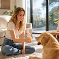 thumbnail image 6 of Bottle Shaped Squeaky Dog Chew Toy, Tough Teething Play Toy Built with Tennis Ball for Small Medium Dogs Daily Play, 6 of 7