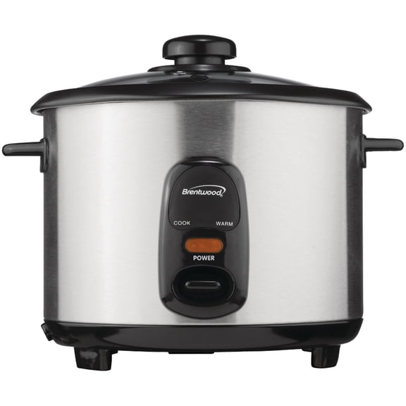 Brentwood 5-Cups Uncooked/10-Cups Cooked Electric Rice Cooker, Stainless Steel