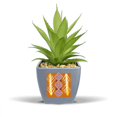 thumbnail image 1 of Brown Line Mexico Totems Ancient Civilization Fake Pineapple Flower Pot Vase Mini Decor, 1 of 3