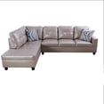 thumbnail image 2 of Ponliving 103.5" 2 Pieces Faux Leather L-Shaped Modern Sectional Sofa with Chaise, and Pillows for Living Room Latte Faux Leather Left Hand Facing, 2 of 3