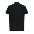 thumbnail image 4 of lkfuzj Men's Solid Color Sport Shirt With Button Round Neck Short Sleeve Top/Shirt Stylish Shirts Tops For Men And Boys Cool Men And Boys's Tops Black, 4 of 5
