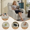 thumbnail image 2 of Aemeios Swivel Power Recliner Chair with Massage and Heat, Single Timing Massage Rocking Chair with USB Port and Cup Holders, Rocker Sofa with Storage Space for Living Room Home Theater, Camel, 2 of 10